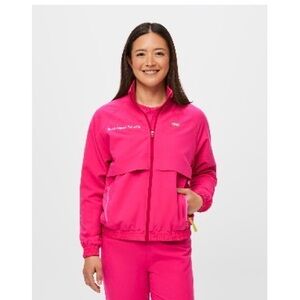 Figs Women's Bright Pink Bomber Jacket